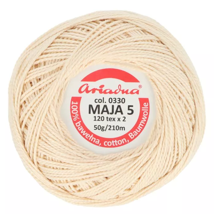 Kordonek Maja 5 50g 210m kolor 0330 naturalny