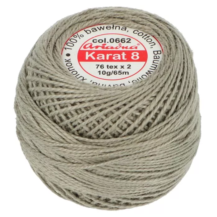 Kordonek Karat 8 10g 65m kolor 662 (1811) szary średni op.10szt.
