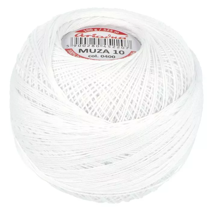 Kordonek Muza 10 100g 525m kolor 0400 biały