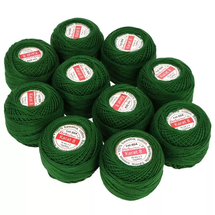 Kordonek Karat 8 10g 65m kolor 604 (1688) zielony op.10szt.
