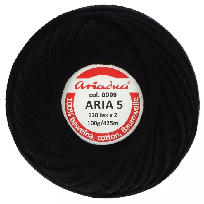 Kordonek Aria 5 100g 425m kolor czarny