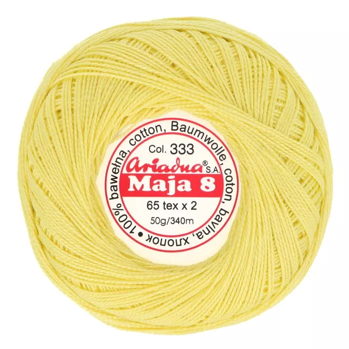 Kordonek Maja 8 50g 340m kolor 0333 żółty