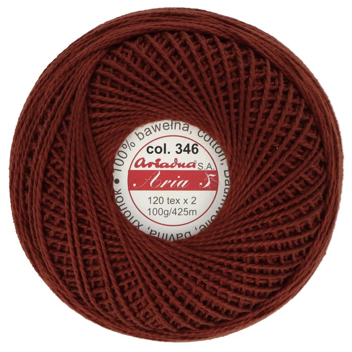 Kordonek Aria 5 100g 425m kolor 346 brązowy