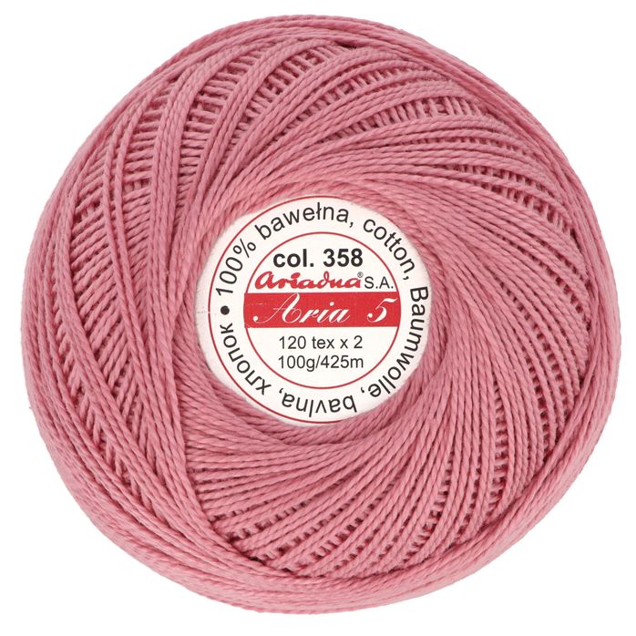 Kordonek Aria 5 100g 425m kolor 358 różowy