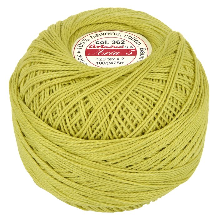 Kordonek Aria 5 100g 425m kolor 362 zielony​