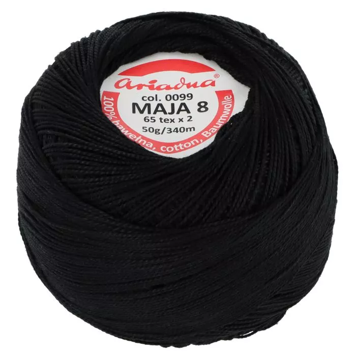 Kordonek Maja 8 50g 340m kolor czarny