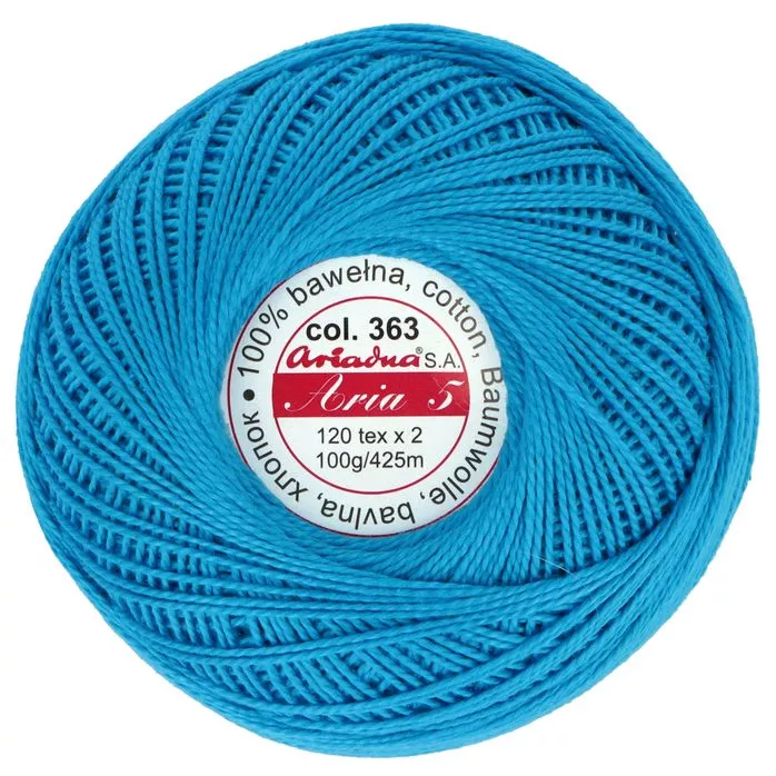 Kordonek Aria 5 100g 425m kolor 363 niebieski