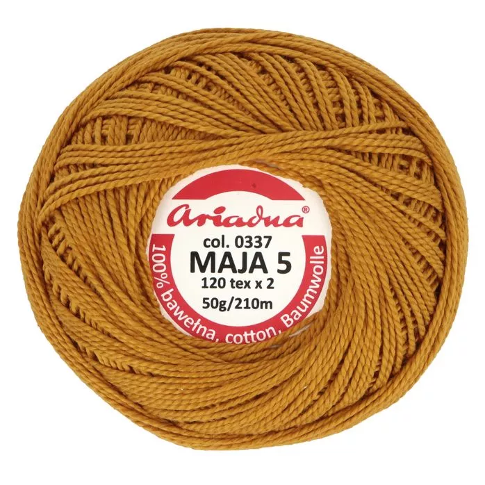 Kordonek Maja 5 50g 210m kolor 0337 miodowy