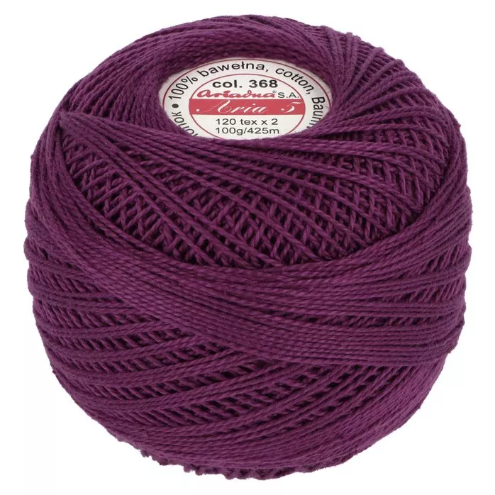 Kordonek Aria 5 100g 425m kolor 368 fioletowy