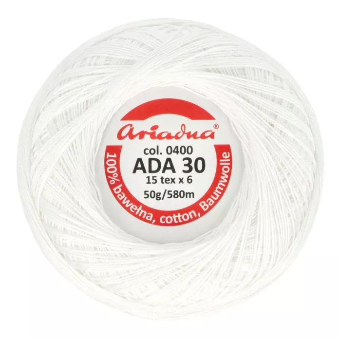 Kordonek ADA 30 50g 580m kolor biały