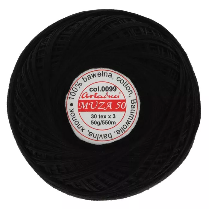 Kordonek Muza 50 50g 550m kolor czarny