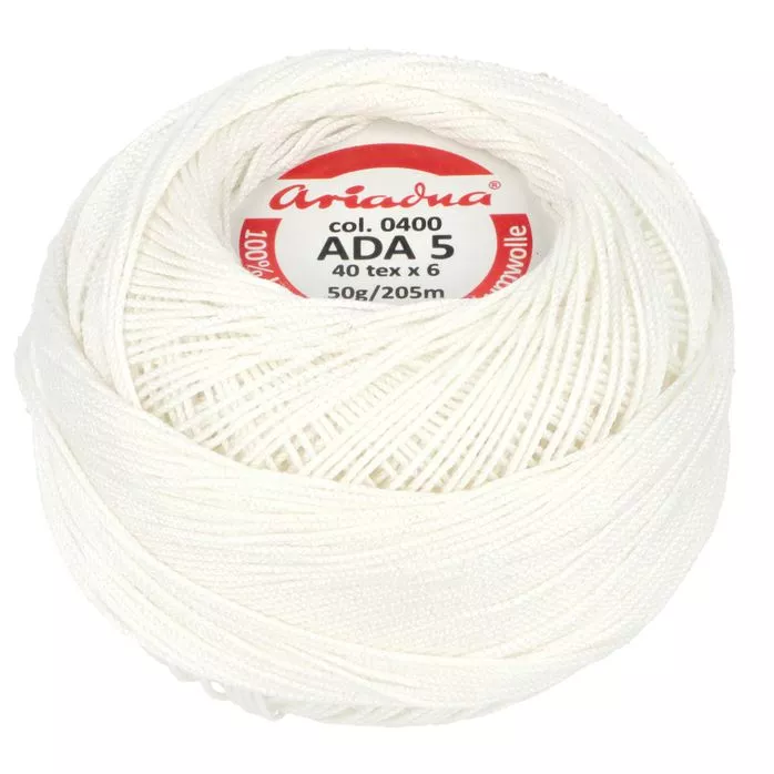 Kordonek ADA 5 50g 205m kolor biały