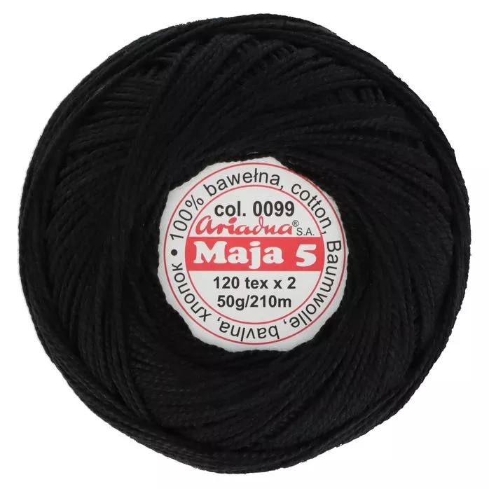 Kordonek Maja 5 50g 210m kolor 0099 czarny