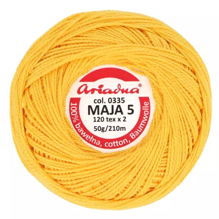 Kordonek Maja 5 50g 210m kolor 0335 żółty ciemny