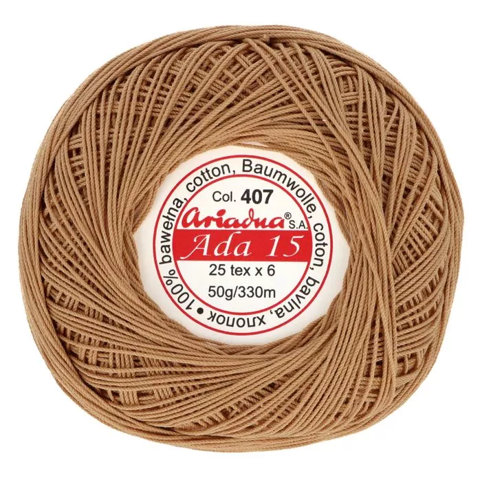 Kordonek ADA 15 50g 330m kolor 407 beżowy
