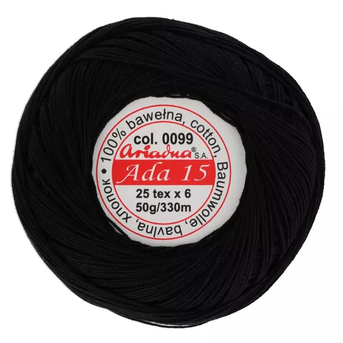Kordonek ADA 15 50g 330m kolor 0099 czarny