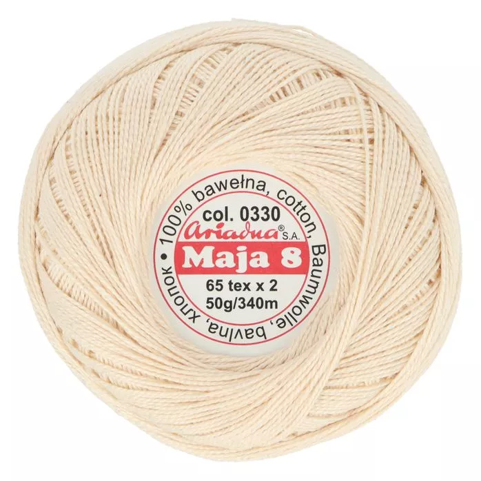 Kordonek Maja 8 50g 340m kolor 0330 naturalny
