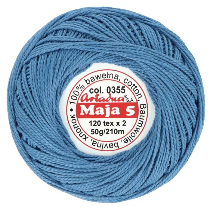 Kordonek Maja 5 50g 210m kolor 0355 niebieski