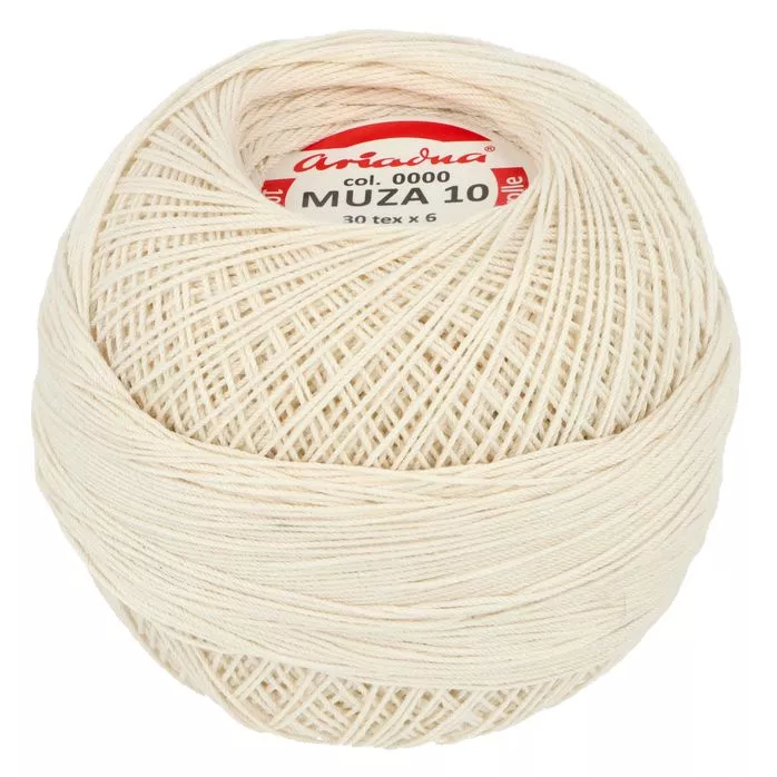 Kordonek Muza 10 100g 525m kolor 0000 naturalny