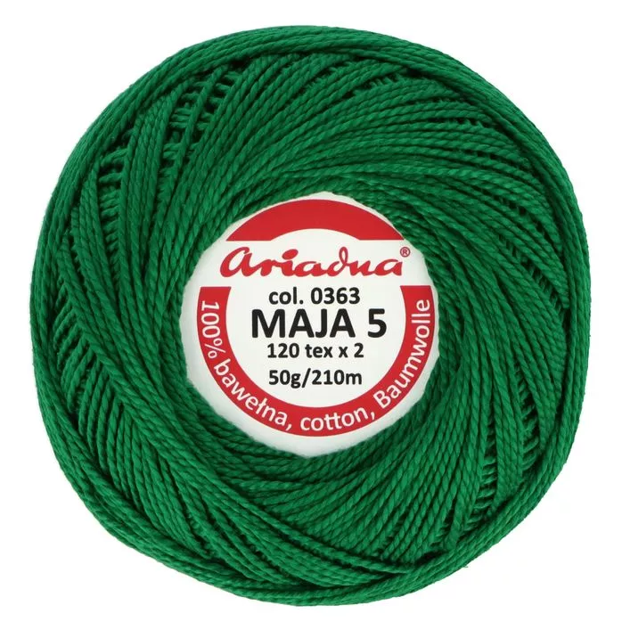 Kordonek Maja 5 50g 210m kolor 0363 zielony ciemny