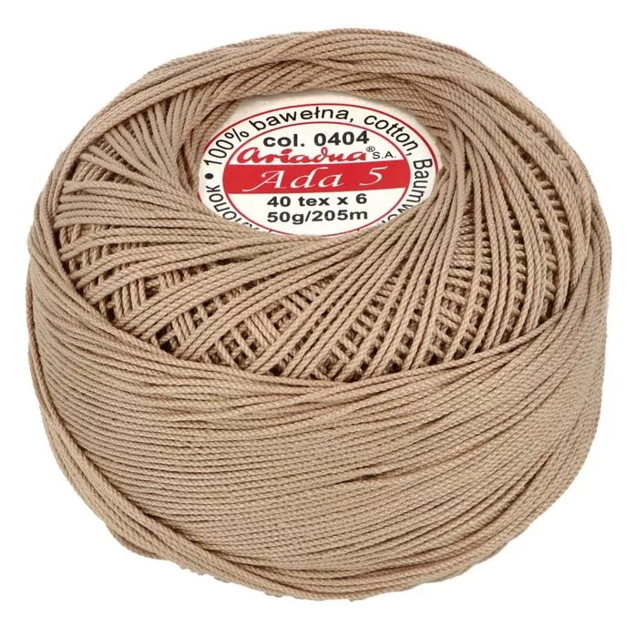 Kordonek ADA 5 50g 205m kolor 0404 beżowy jasny