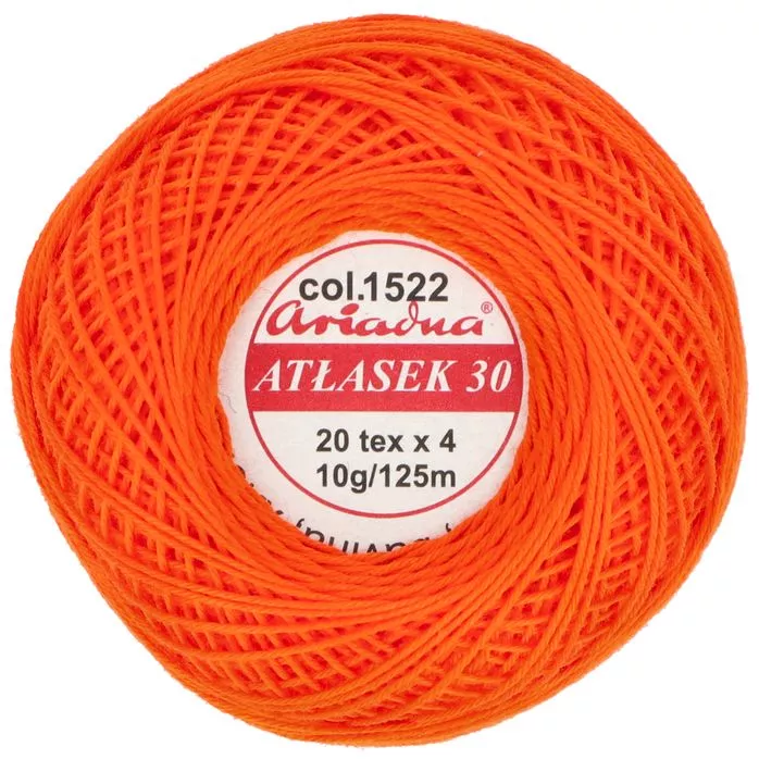 Kordonek Atłasek 30 10g 125m kolor 1522 pomarańczowy