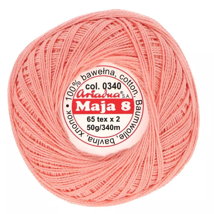 Kordonek Maja 8 50g 340m kolor 0340 łososiowy