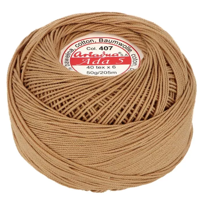 Kordonek ADA 5 50g 205m kolor 407 beżowy