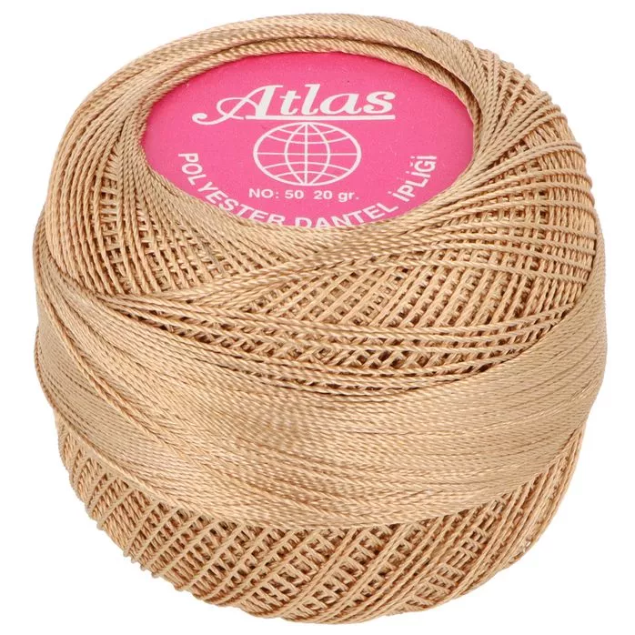 Kordonek Atlas 50 20g 100% poliester kolor brązowy jasny