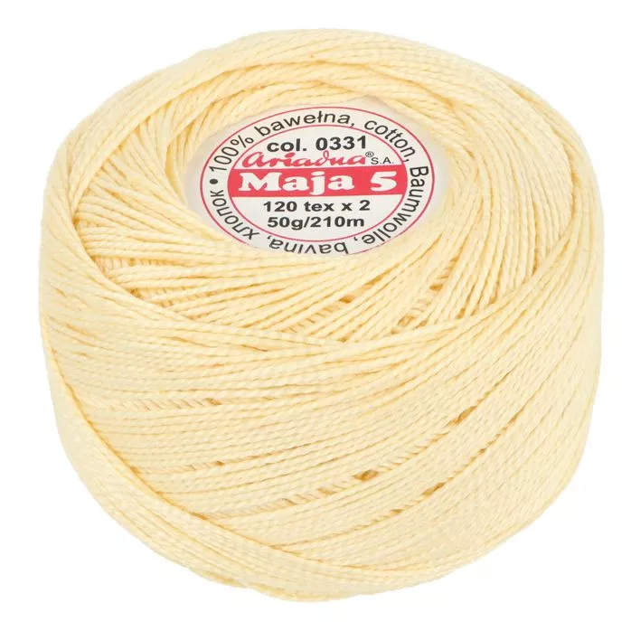Kordonek Maja 5 50g 210m kolor 0331 kremowy