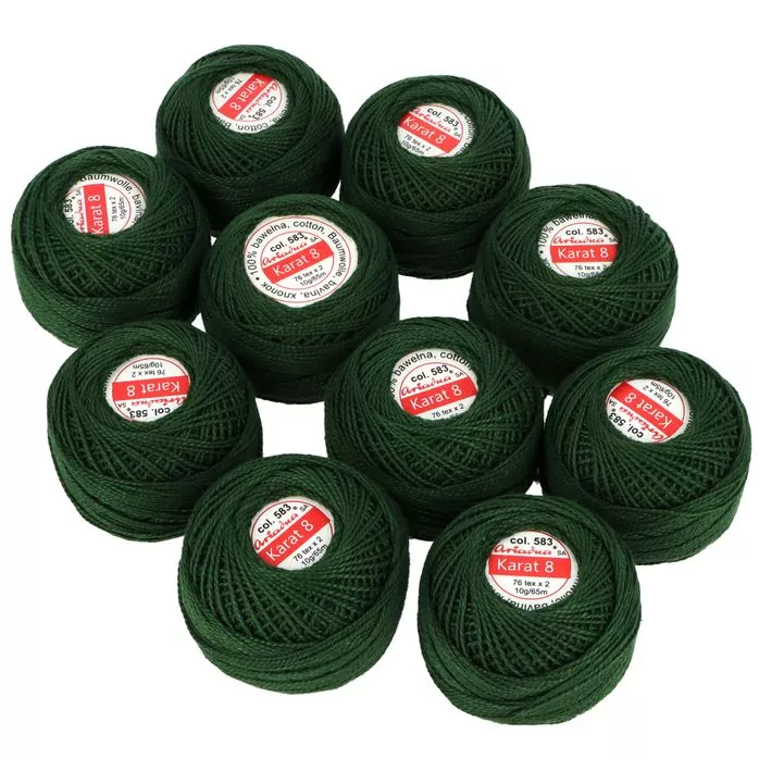 Kordonek Karat 8 10g 65m kolor 583 (1689) zielony ciemny op.10szt.