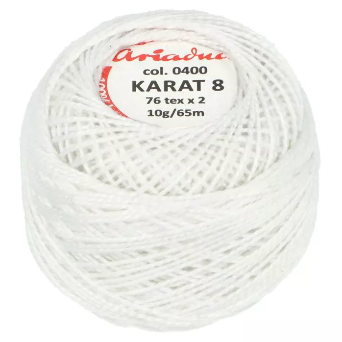 Kordonek Karat 8 10g 65m kolor biały op.10szt.