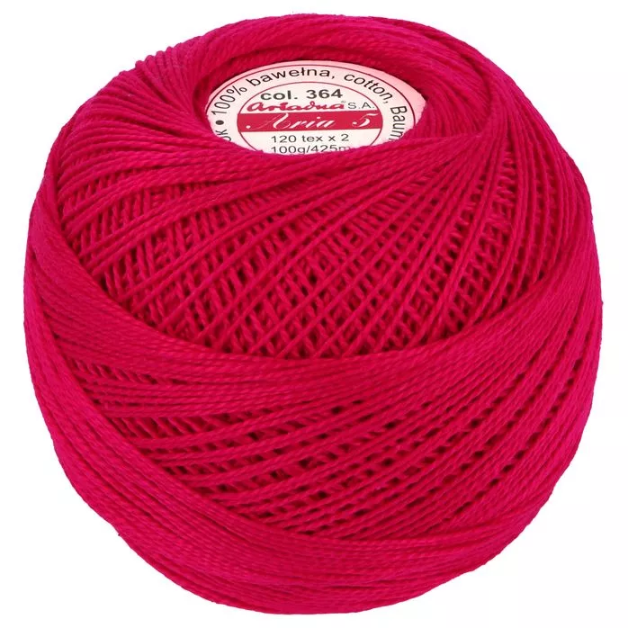 Kordonek Aria 5 100g 425m kolor 364 różowy ciemny