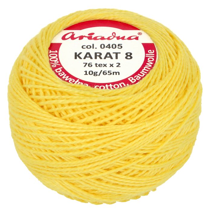 Kordonek Karat 8 10g 65m kolor 402 (1503) żółty jasny op.10szt.