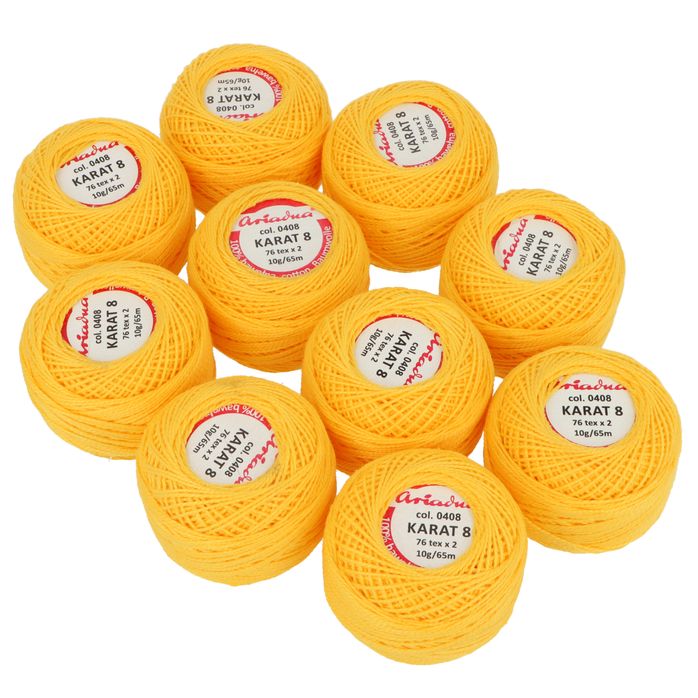 Kordonek Karat 8 10g 65m kolor 408 (1505) żółty jasny op.10szt.