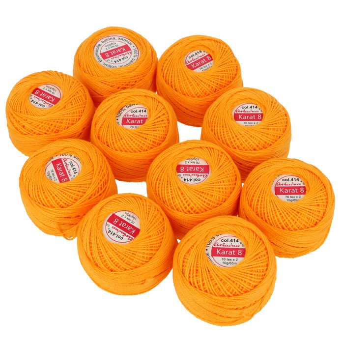 Kordonek Karat 8 10g 65m kolor 414 (1510) żółty op.10szt.