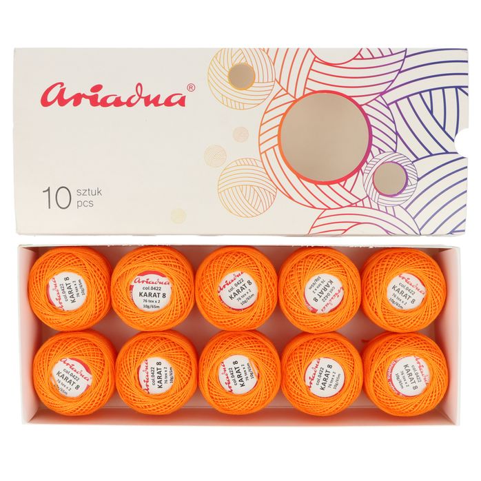 Kordonek Karat 8 10g 65m kolor 422 (1516) pomarańczowy op.10szt.