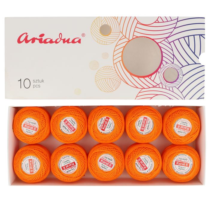 Kordonek Karat 8 10g 65m kolor 436 (1517) pomarańczowy op.10szt.