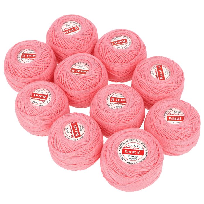 Kordonek Karat 8 10g 65m kolor 1550 różowy op.10szt.