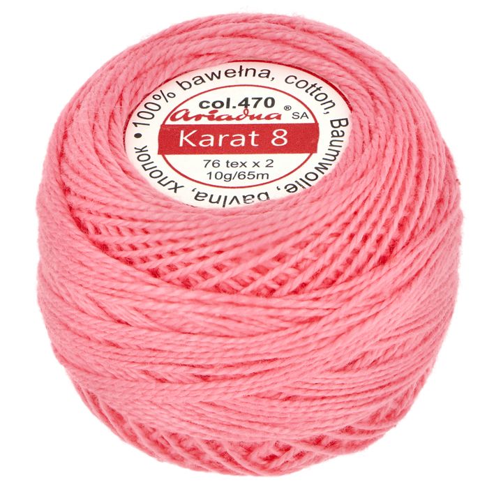 Kordonek Karat 8 10g 65m kolor 1550 różowy op.10szt.