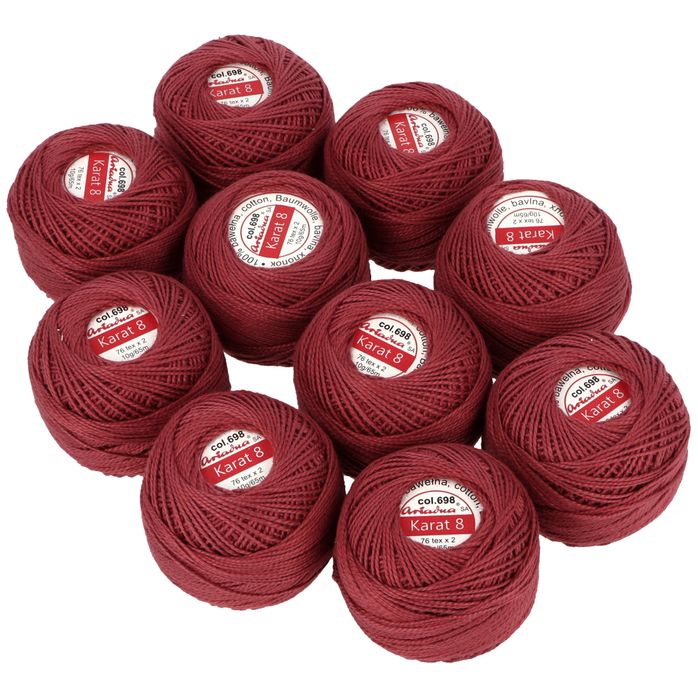 Kordonek Karat 8 10g 65m kolor 698 (1577) różowy op.10szt.