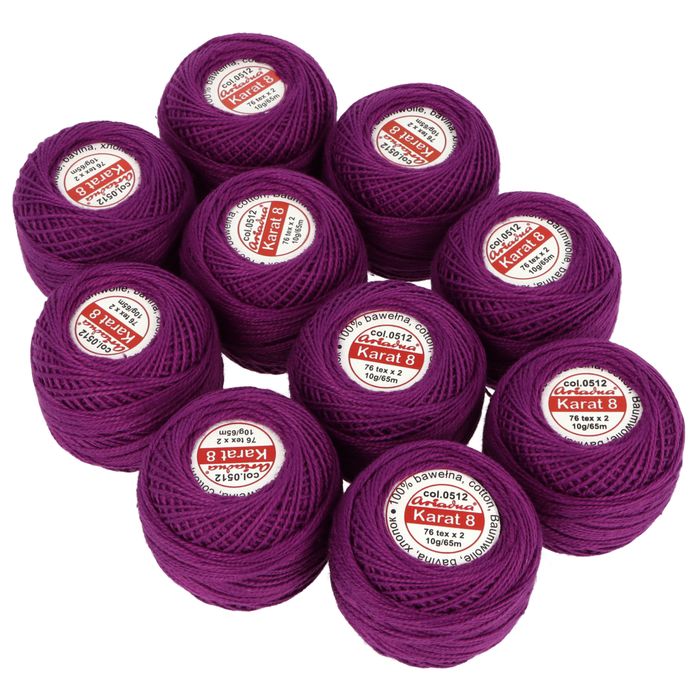 Kordonek Karat 8 10g 65m kolor 512 (1594) fioletowy op.10szt.