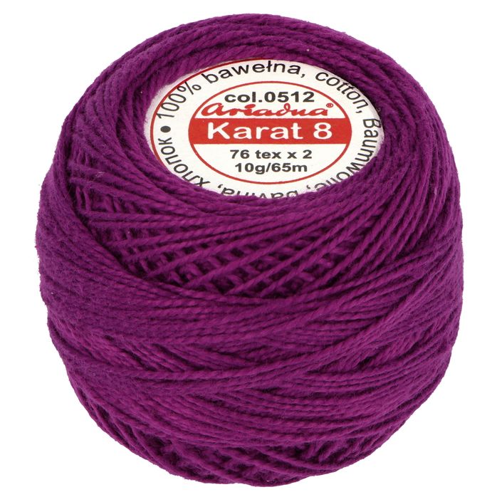 Kordonek Karat 8 10g 65m kolor 512 (1594) fioletowy op.10szt.