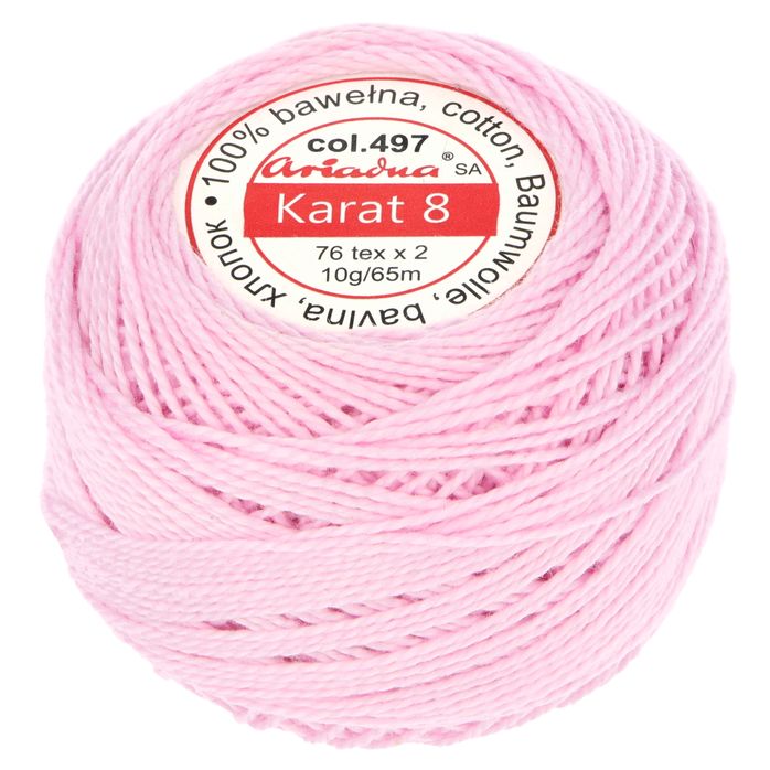 Kordonek Karat 8 10g 65m kolor 497 (1603) różowy op.10szt.
