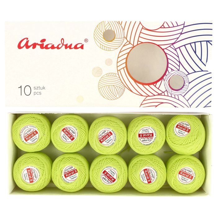 Kordonek Karat 8 10g 65m kolor 560 (1696) zielony limonka op.10szt.