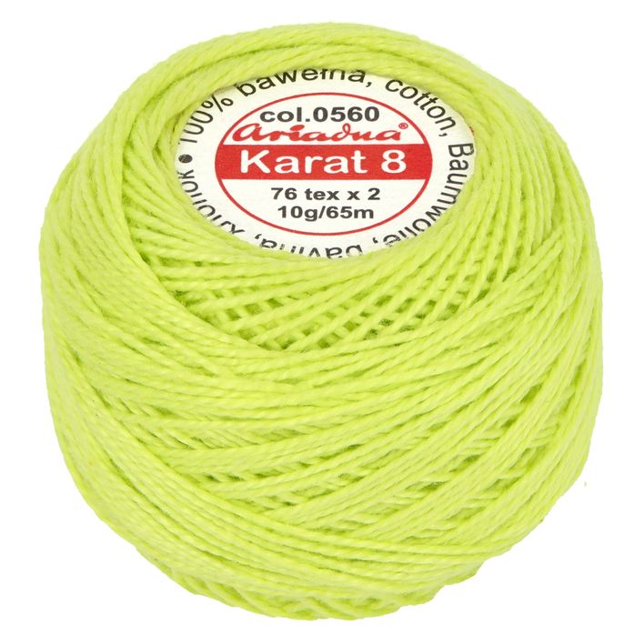 Kordonek Karat 8 10g 65m kolor 560 (1696) zielony limonka op.10szt.