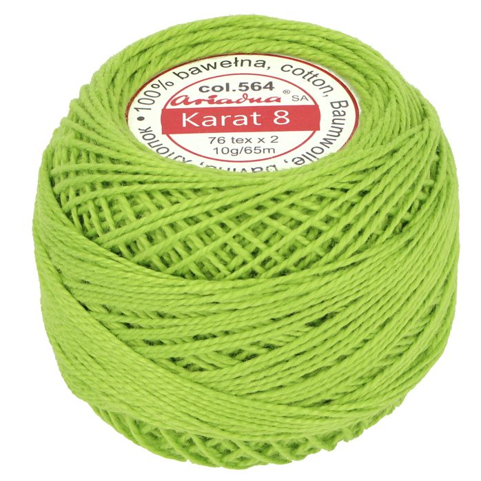 Kordonek Karat 8 10g 65m kolor 564 (1698) zielony jasny op.10szt.