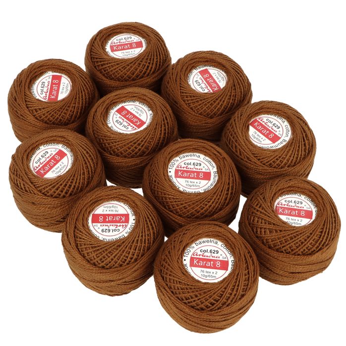 Kordonek Karat 8 10g 65m kolor 629 (1731) brązowy jasny op.10szt.