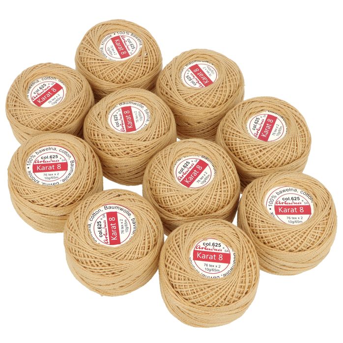 Kordonek Karat 8 10g 65m kolor 625 (1777) kremowy ciemny op.10szt.