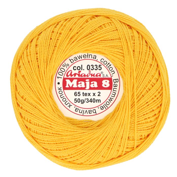 Kordonek Maja 8 50g 340m kolor 0335 żółty